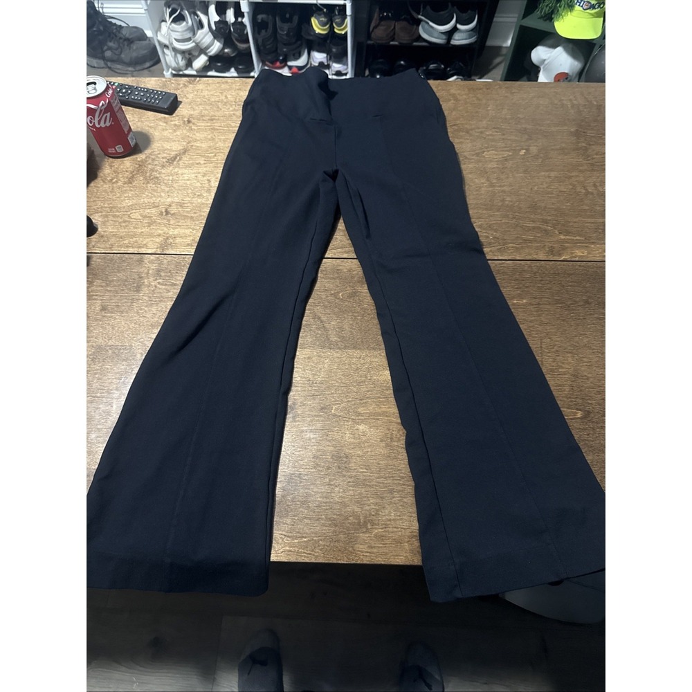 By Anthropologie Black Knit Flare Pants Women's SMALL
